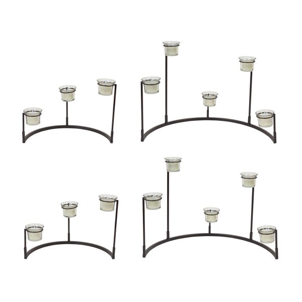 Set of Four Black Metal Centerpiece Votive Candle Holders - Image 2