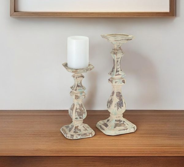 Set Of Two White Flameless Tabletop