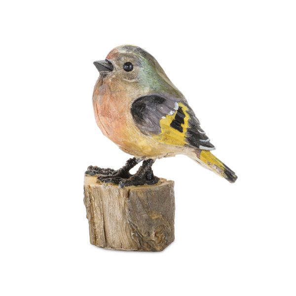 Set Of Six 4" Brown and Gold Polyresin Bird Bird Figurine - Image 2