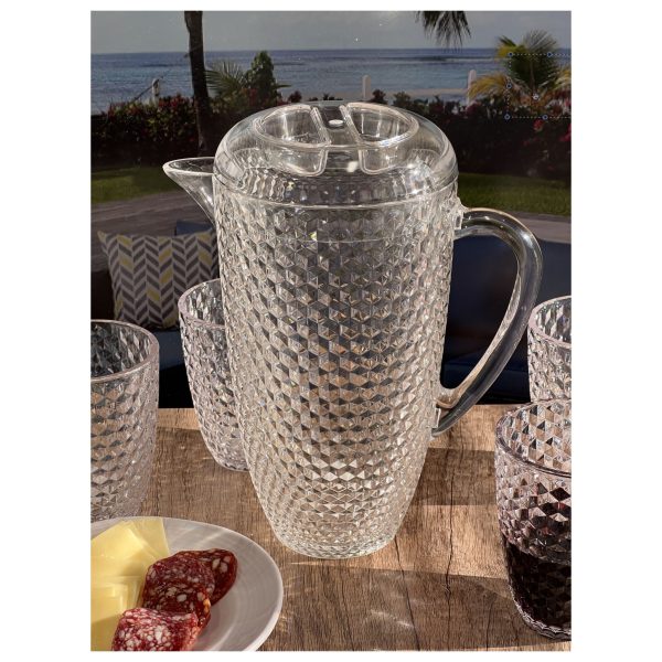 2.5 Quart Clear Diamond Acrylic Serving Pitcher - Image 3