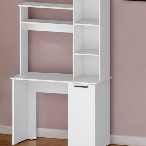 39" White Computer Desk With Hutch