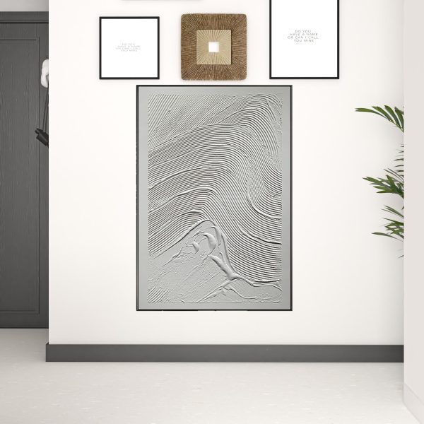 Black and White Fabric Airplane Wall Decor - Image 2
