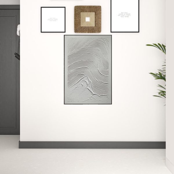 Black and White Fabric Airplane Wall Decor - Image 2