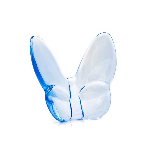 3" Aqua Crystal Butterfly Figurine Tabletop Sculpture - Image 2