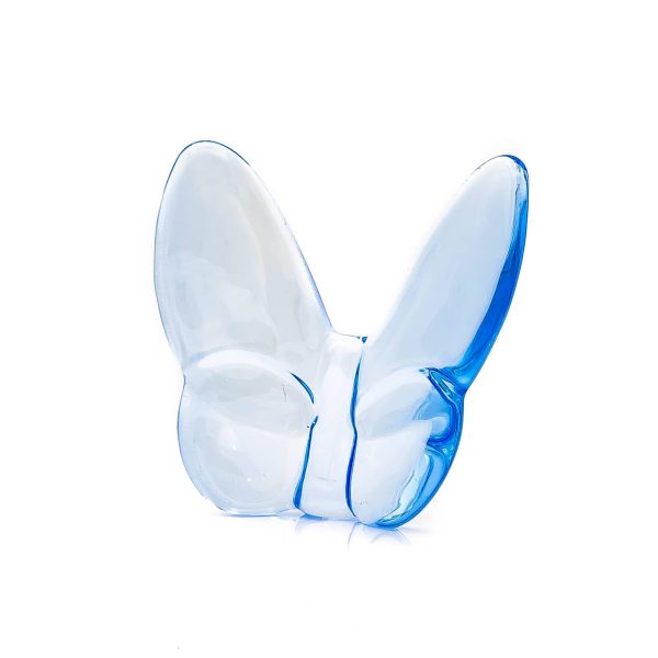 3" Aqua Crystal Butterfly Figurine Tabletop Sculpture - Image 3