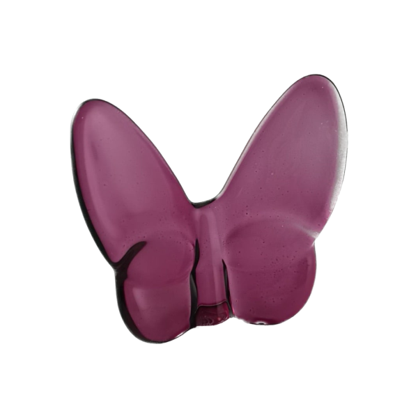 3" Plum Crystal Butterfly Figurine Tabletop Sculpture - Image 2
