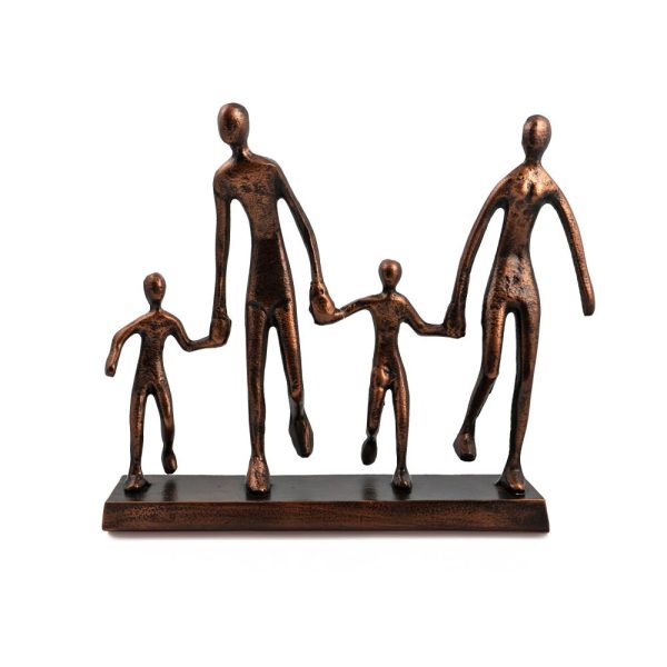 13" Copper Aluminum People Tabletop Sculpture - Image 2