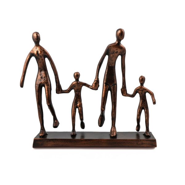 13" Copper Aluminum People Tabletop Sculpture - Image 3