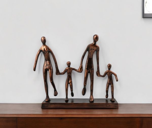 13" Copper Aluminum People Tabletop Sculpture