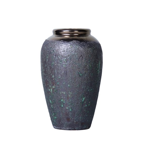 12" Blue Violet Urn Ceramic Table Vase - Image 2