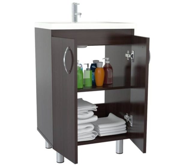 Modern Espresso Color Vanity And Sink - Image 3