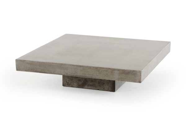 43" Gray And Dark Gray Concrete Square Coffee Table - Image 3
