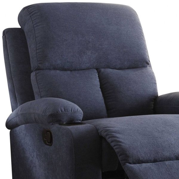 32" Blue Linen Recliner - Image 2