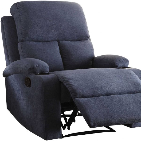 32" Blue Linen Recliner - Image 3