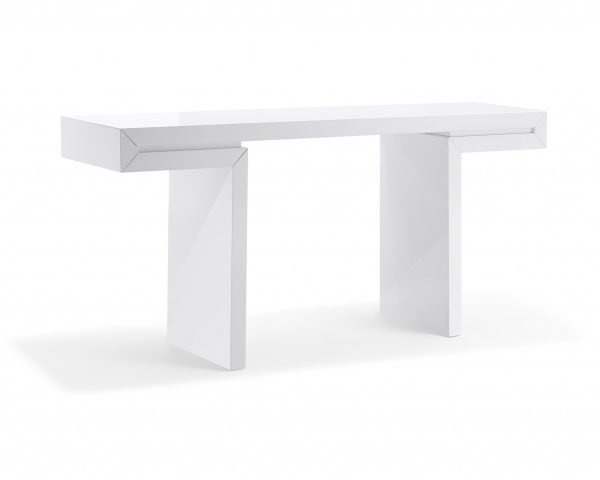 63" White Trestle Console Table - Image 3