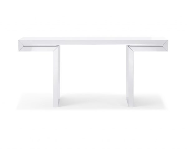 63" White Trestle Console Table - Image 4