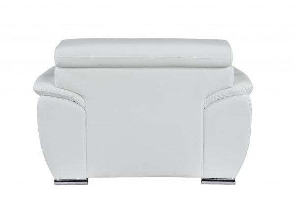 32" To 38" White Captivating Leather Chair - Image 3