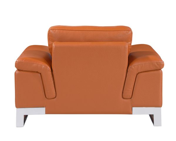 32" Camel Lovely Leather Chair - Image 4