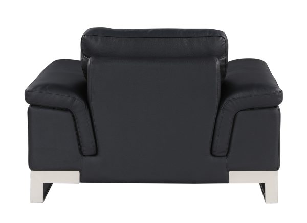 32" Black Lovely Leather Chair - Image 2