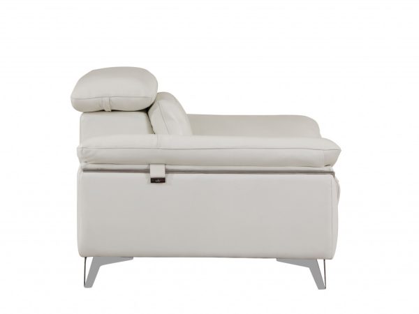 31" White Fashionable Leather Chair - Image 3