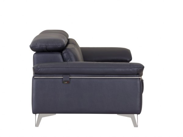 31" Navy Blue Genuine Italian Leather Chair - Image 4