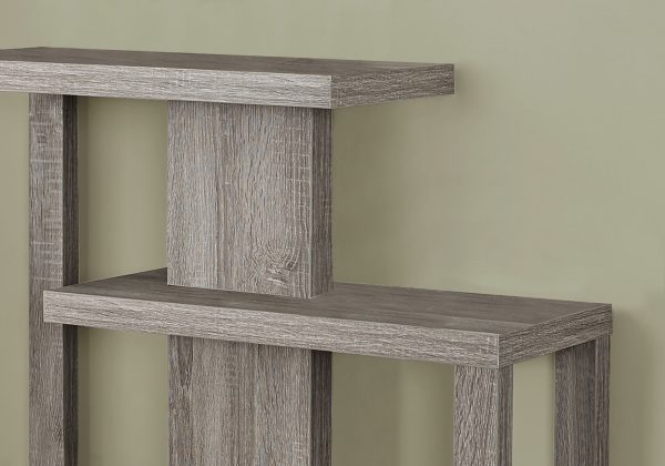 32" Taupe Free form Floor Shelf Console Table With Storage - Image 3