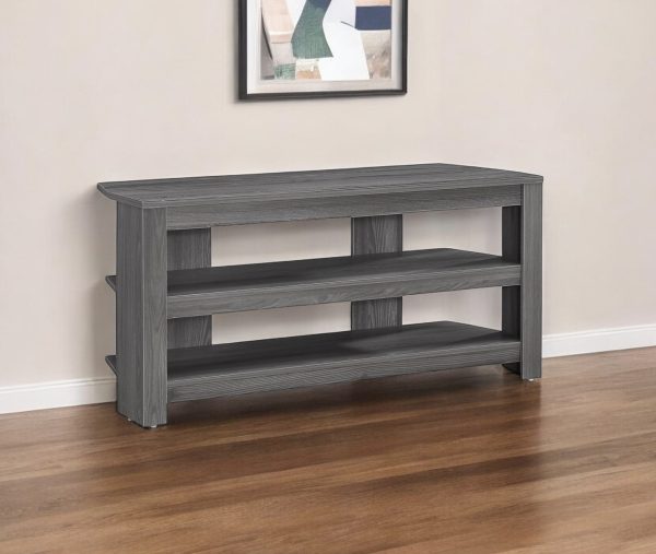 42" Ash Gray Open Shelving TV Stand - Image 2