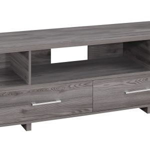 48" Gray Open Shelving Entertainment Center