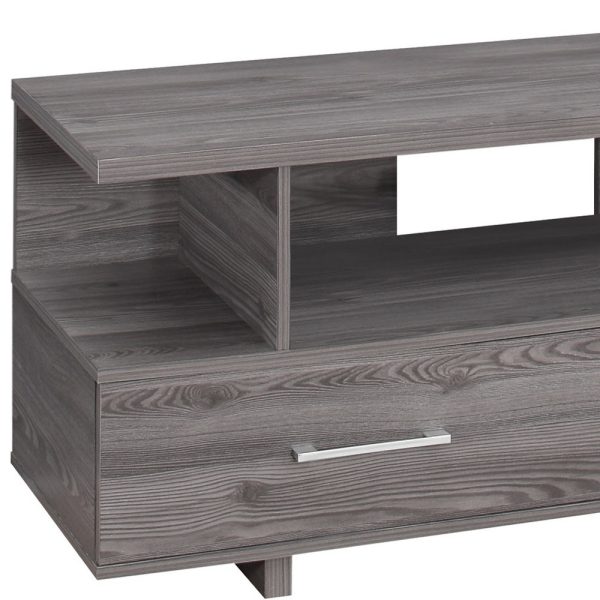 48" Gray Open Shelving Entertainment Center - Image 3