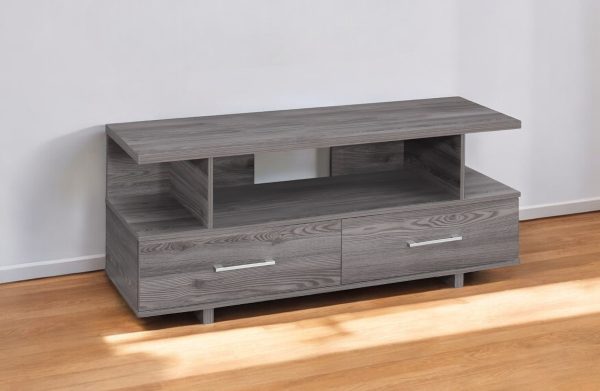 48" Gray Open Shelving Entertainment Center - Image 2