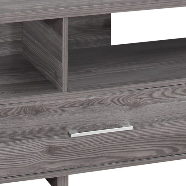 48" Gray Open Shelving Entertainment Center - Image 4