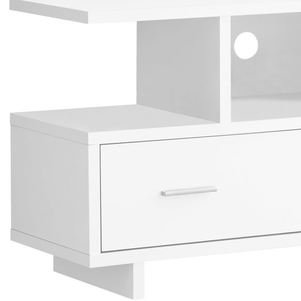 47" White Cabinet Enclosed Storage TV Stand - Image 4