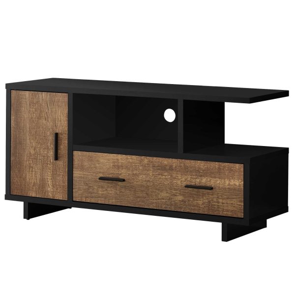 47" Brown and Black Cabinet Enclosed Storage TV Stand - Image 3