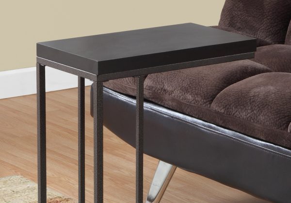 18.25" X 10.25" X 25.25" Cappuccino Particle Board Metal  Accent Table - Image 2