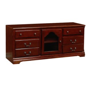 58" Brown Solid and Manufactured Wood TV Stand