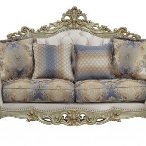 78" Gold Floral Loveseat and Toss Pillows
