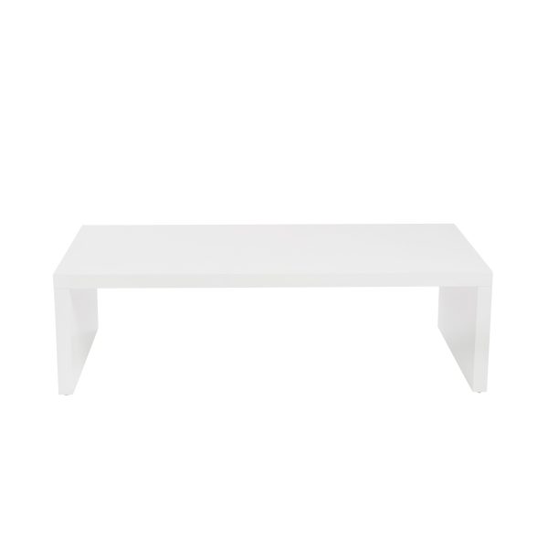 47" White Wood Sled Coffee Table - Image 3