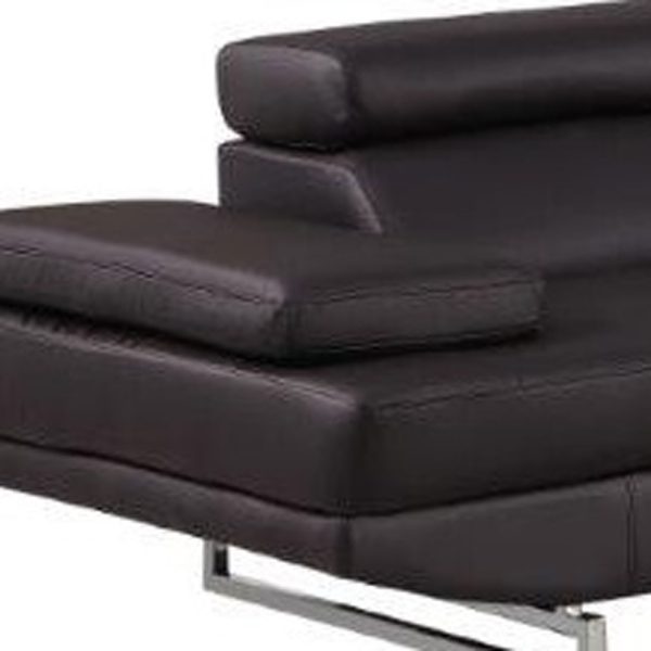 Brown Leather L Shaped Two Piece Corner Sectional - Image 3