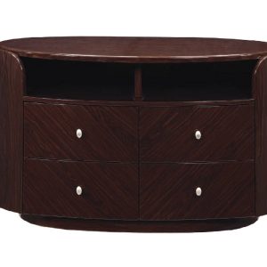 47" Dark Brown Cabinet Enclosed Storage TV Stand