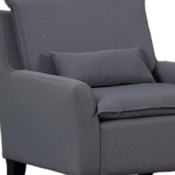 32" Gray And Black Fabric Arm Chair - Image 2