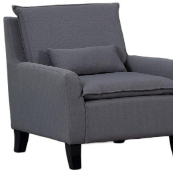 32" Gray And Black Fabric Arm Chair - Image 3