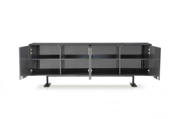 87" Gray Steel Sled Console Table - Image 4