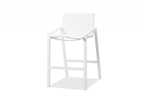 28" White Iron and Stainless Steel Counter Height Bar Chair - Image 3