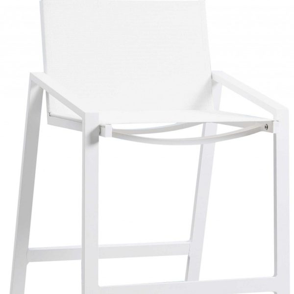 28" White Stainless Steel Counter Height Bar Chair - Image 4