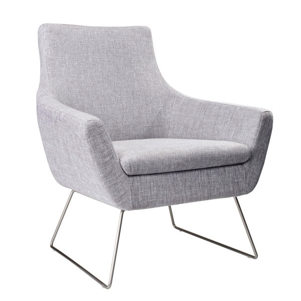 33" Gray and Black Upholstered Arm Chair