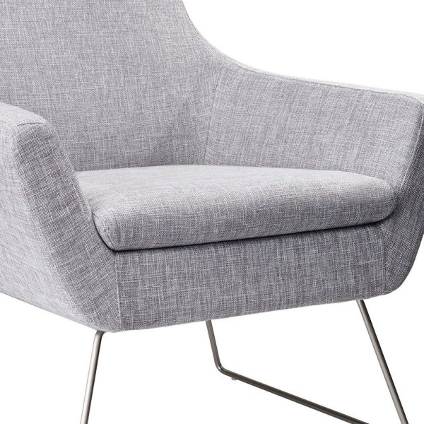 33" Gray and Black Upholstered Arm Chair - Image 3