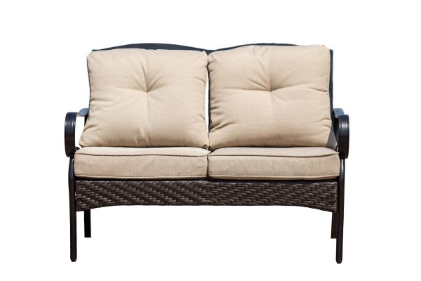 48" Beige Polyester Blend Sofa With Black Legs - Image 2