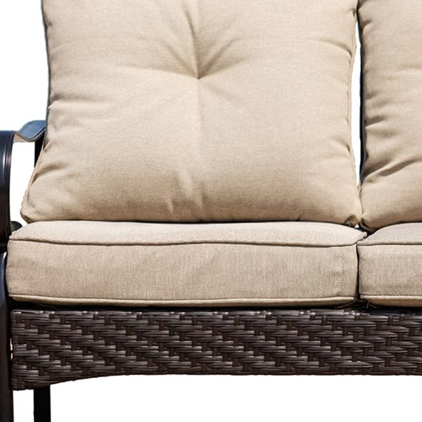48" Beige Polyester Blend Sofa With Black Legs - Image 3