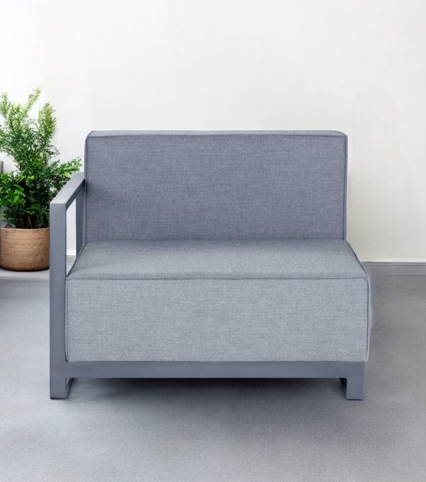 37" Gray Linen Side Chair - Image 2