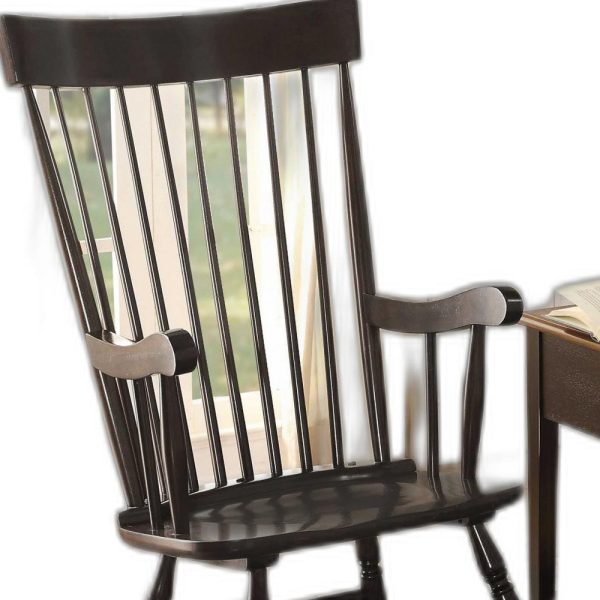 33" X 25" X 45" Black Wood Rocking Chair - Image 3